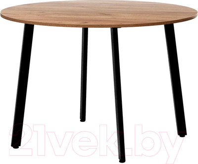 Обеденный стол Millwood Шанхай Л18 d120 (дуб табачный Craft/металл черный)