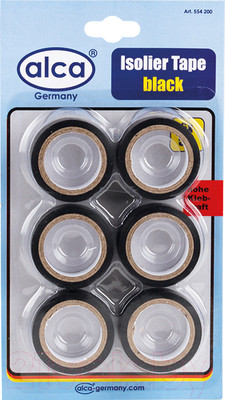 Изолента Alca 554200 (6шт, черная)