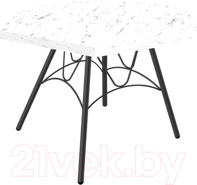 Журнальный столик Sheffilton SHT-S100/TT20 ЛДСП 60 (черный муар/мрамор каррара белый)