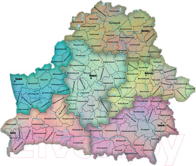 Пазл Грай Карта Районов Республики Беларусь / ПЗ-14