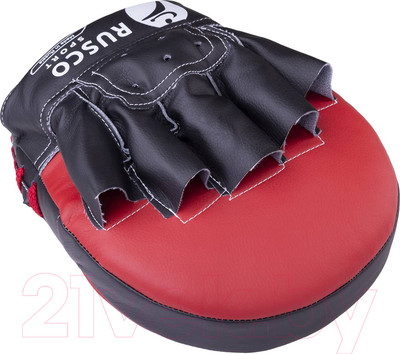 Боксерские лапы RuscoSport Красная (изогнутые)