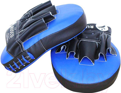 Боксерские лапы RuscoSport Изогнутые (синий)