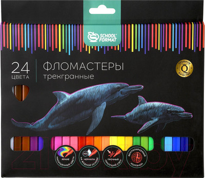 Фломастеры Schoolformat Дикая планета / ФЛ24-ДПЛ (24цв)