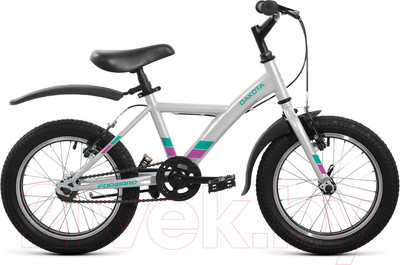 Велосипед Forward Dakota 16 2022 / RBK22FW16578 (серый/фиолетовый)