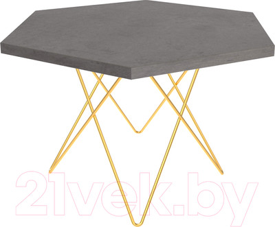 Журнальный столик Sheffilton SHT-TU37/ТТ20 70 ЛДСП (золото/бетон чикаго темно-серый)