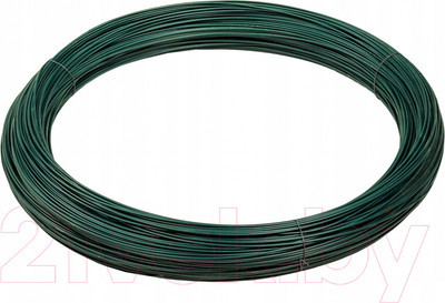 Проволока вязальная Белзабор Cтальная в ПВХ D 2.4мм (бухта 100м, зеленая)
