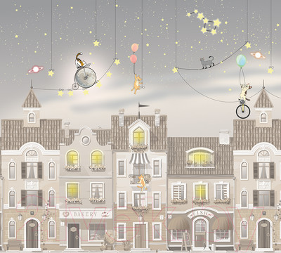 Фотообои листовые Vimala Ночной город (270x300)