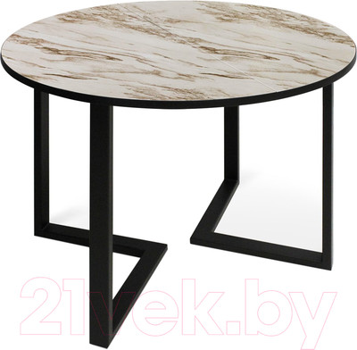 Обеденный стол Sheffilton SHT-T41/100-140 (браун стоун/черный МДФ/пластик/металл)