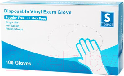 Перчатки одноразовые Vinyl Gloves Exam Clear (S, 100шт)