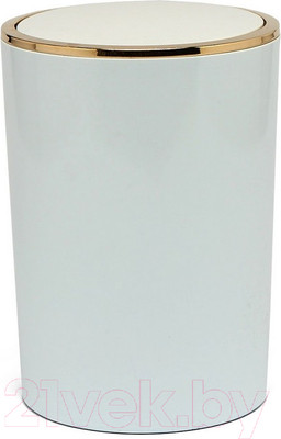 Мусорное ведро Primanova M-E35-01-A (белый/золото)