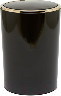 Мусорное ведро Primanova Lenox M-E35-06-A (черный/золото)