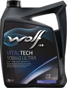 Моторное масло WOLF VitalTech 10W40 Ultra / 1227/5 (5л)