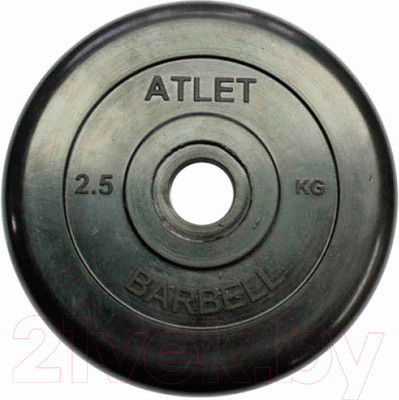Диск для штанги MB Barbell Atlet d26мм 2.5кг (черный)
