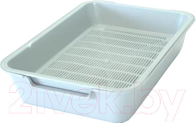 Туалет-лоток Homecat Бюджет с сеткой на ножках 37x27x8см (серый)