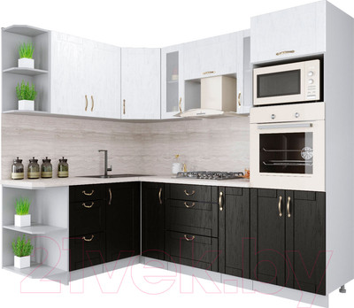 Кухонный гарнитур Interline Мила Крафт 1.68x2.4 левая (дуб английский/дуб полярный)