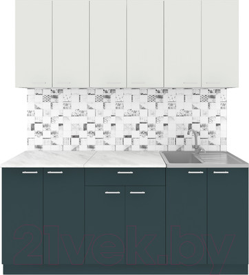 Кухонный гарнитур Агута Альфа 1.8/60 (бензин/холодный серый/опал светлый)