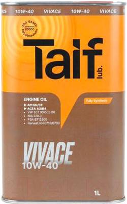 Моторное масло Taif Vivace 10W40 / 211029 (1л)