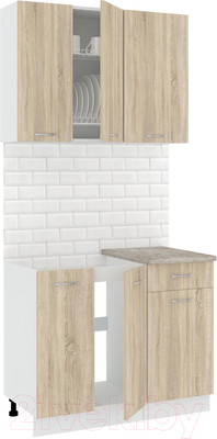 Кухонный гарнитур Кортекс-мебель Корнелия Лира-лайт 1м (дуб сонома/марсель)