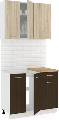 Кухонный гарнитур Кортекс-мебель Корнелия Лира-лайт 1м (дуб сонома/венге/дуб бунратти)