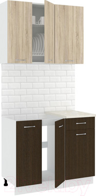 Кухонный гарнитур Кортекс-мебель Корнелия Лира-лайт 1м (дуб сонома/венге/королевский опал)
