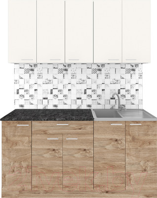 Кухонный гарнитур Агута Альфа 1.5 (дуб золотой/сатин/кастилло темный)