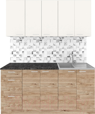 Кухонный гарнитур Агута Альфа 1.6/60 (дуб золотой/сатин/кастилло темный)