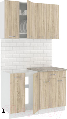 Кухонный гарнитур Кортекс-мебель Корнелия Лира-лайт 1.2м (дуб сонома/марсель)