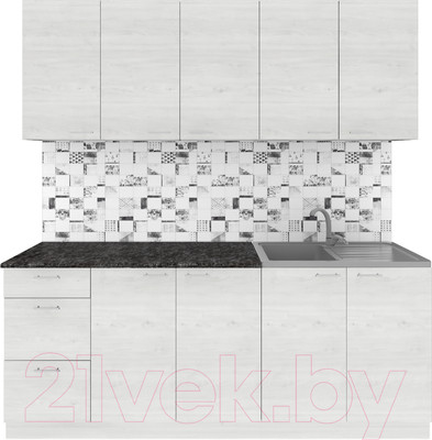 Кухонный гарнитур Агута Альфа 2.0 (скандинавское дерево/скандинавское дерево/кастилло темный)