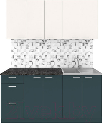 Кухонный гарнитур Агута Альфа 1.6/60 (бензин/сатин/кастилло темный)