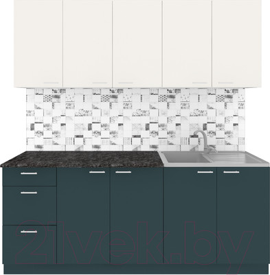 Кухонный гарнитур Агута Альфа 2.0 (бензин/сатин/кастилло темный)