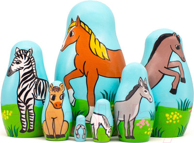 Матрешка сувенирная Брестская Фабрика Сувениров Лошадки 7308