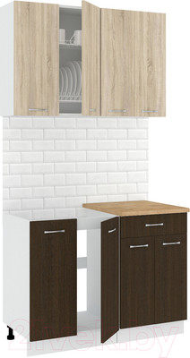 Кухонный гарнитур Кортекс-мебель Корнелия Лира-лайт 1.1м (дуб сонома/венге/дуб бунратти)