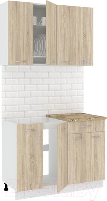 Кухонный гарнитур Кортекс-мебель Корнелия Лира-лайт 1.1м (дуб сонома/мадрид)