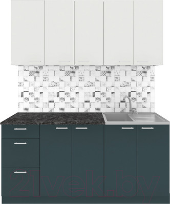 Кухонный гарнитур Агута Альфа 1.6/60 (бензин/холодный серый/кастилло темный)