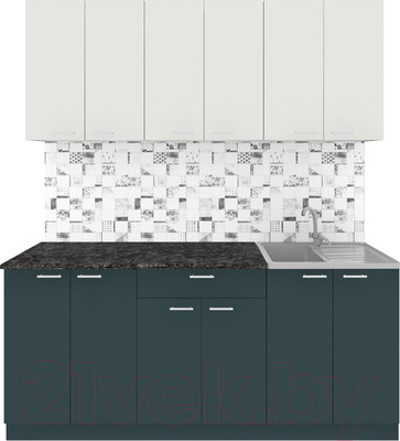 Кухонный гарнитур Агута Альфа 1.8/60 (бензин/холодный серый/кастилло темный)