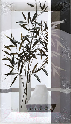 Картина Декарт Абстракция черные цветы в серой вазе-2 8Л0443 (в раме)