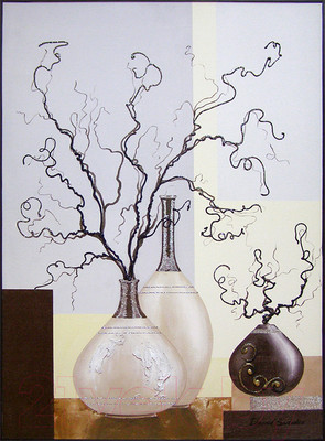 Картина Декарт Ветки в вазах на фоне фигур 8Л2554 (в раме)