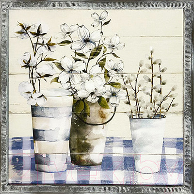 Картина Декарт Светлые полевые цветы на столе 8Л3392 (в раме)