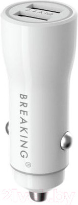 Адаптер питания автомобильный Breaking A11 2USB / 23102 (белый)
