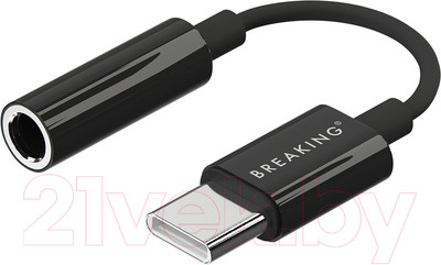 Кабель/переходник Breaking AUX 3.5мм - USB-C / 24560 (черный)