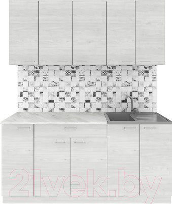 Кухонный гарнитур Агута Альфа 1.7 (скандинавское дерево/скандинавское дерево/этория)