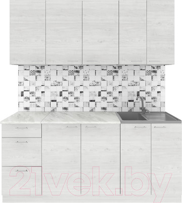 Кухонный гарнитур Агута Альфа 1.8 (скандинавское дерево/скандинавское дерево/этория)