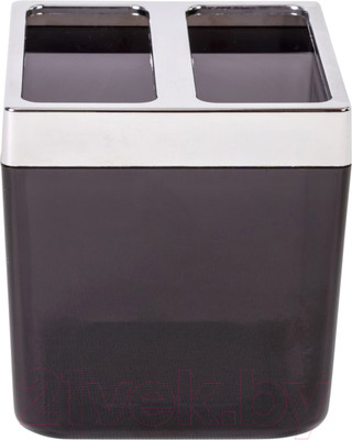 Стакан для зубной щетки и пасты Primanova Toskana M-SA03-25 (прозрачный/черный)