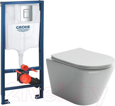 Унитаз подвесной с инсталляцией Ceramica Nova Rimless CN1804 + 38772001