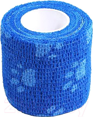 Бинт для животных VETЗабота Ветеринарный самофиксирующийся 7.5x450см (синий с лапками)