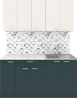 Кухонный гарнитур Агута Альфа 1.5 (бензин/сатин/этория)