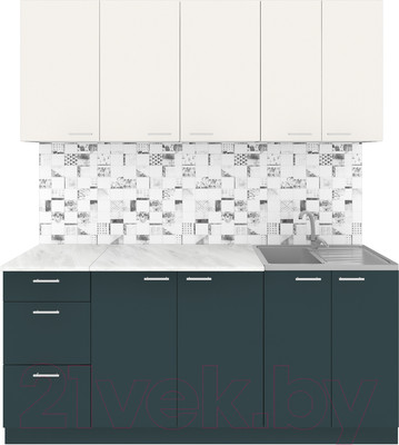 Кухонный гарнитур Агута Альфа 1.8 (бензин/сатин/этория)