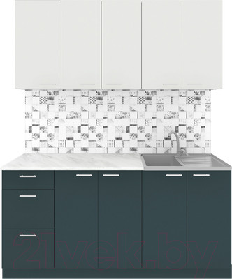 Кухонный гарнитур Агута Альфа 1.6/60 (бензин/холодный серый/этория)