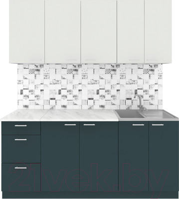 Кухонный гарнитур Агута Альфа 1.8 (бензин/холодный серый/этория)