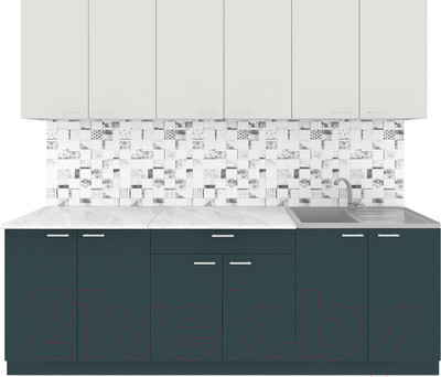 Кухонный гарнитур Агута Альфа 2.4 (бензин/холодный серый/этория)